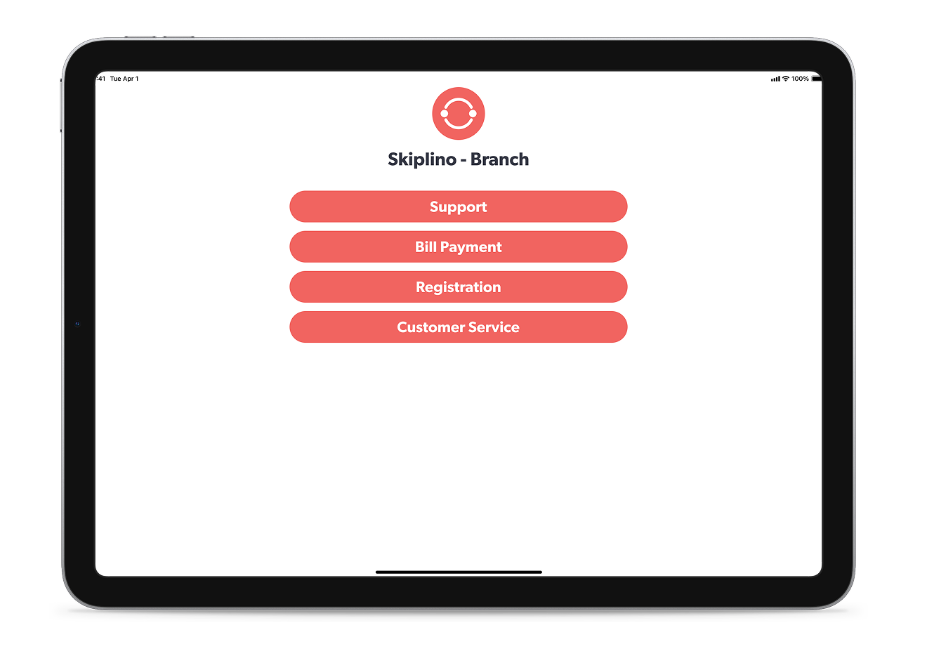 iPad showing Walk-In App in landscape mode