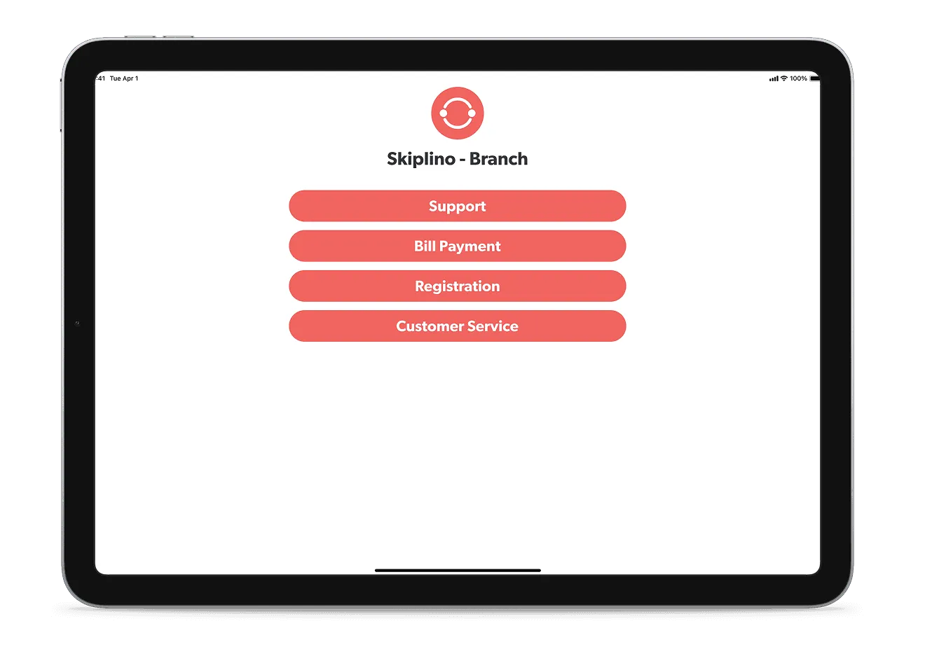 iPad showing Walk-In App in landscape mode
