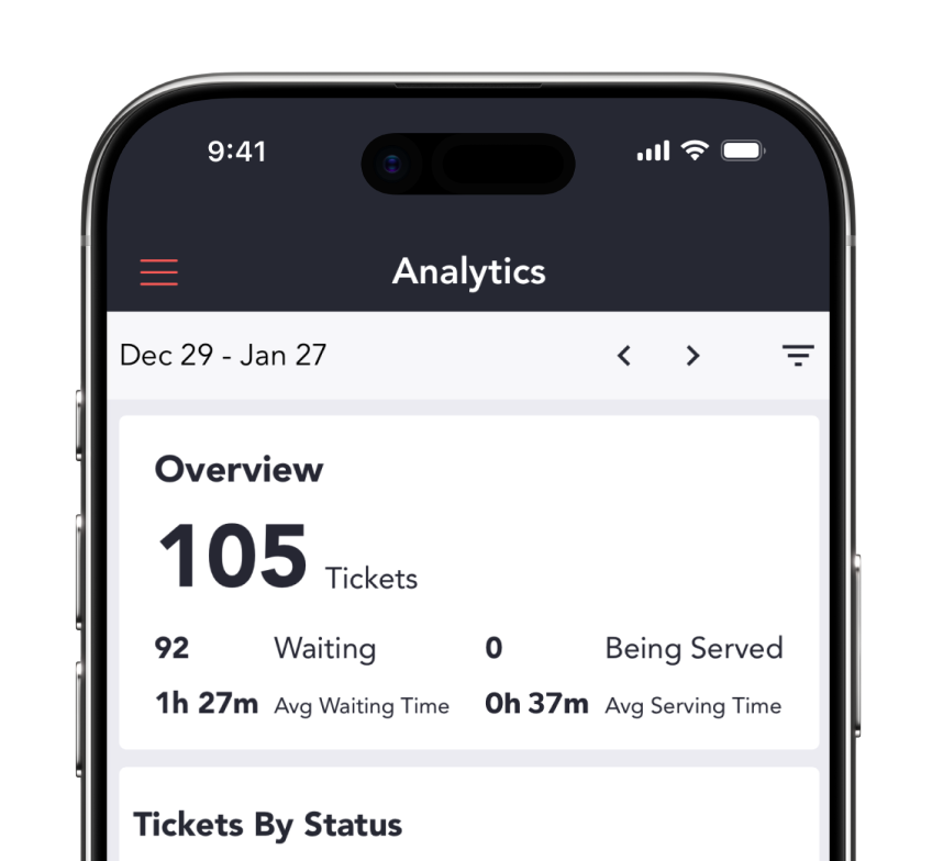 Self-service ticketing tablet in portrait
