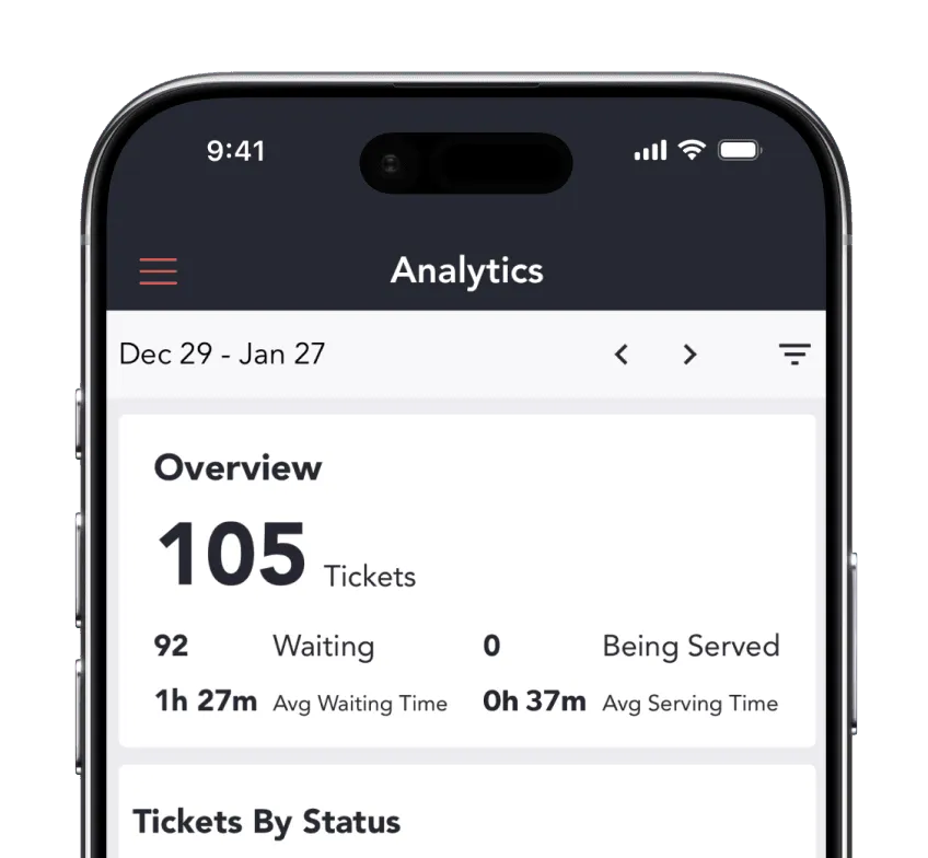 Self-service ticketing tablet in portrait