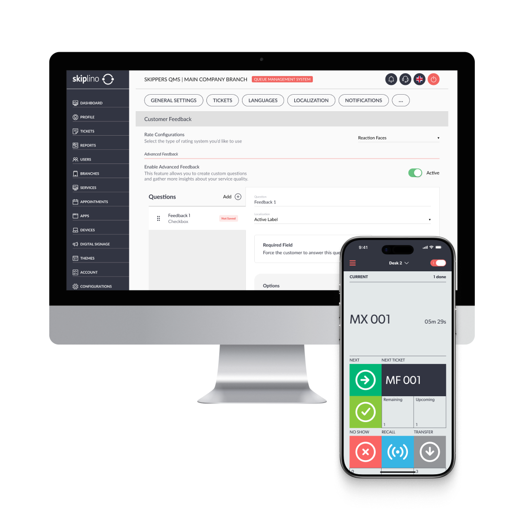 Skiplino Portal dashboard screenshot