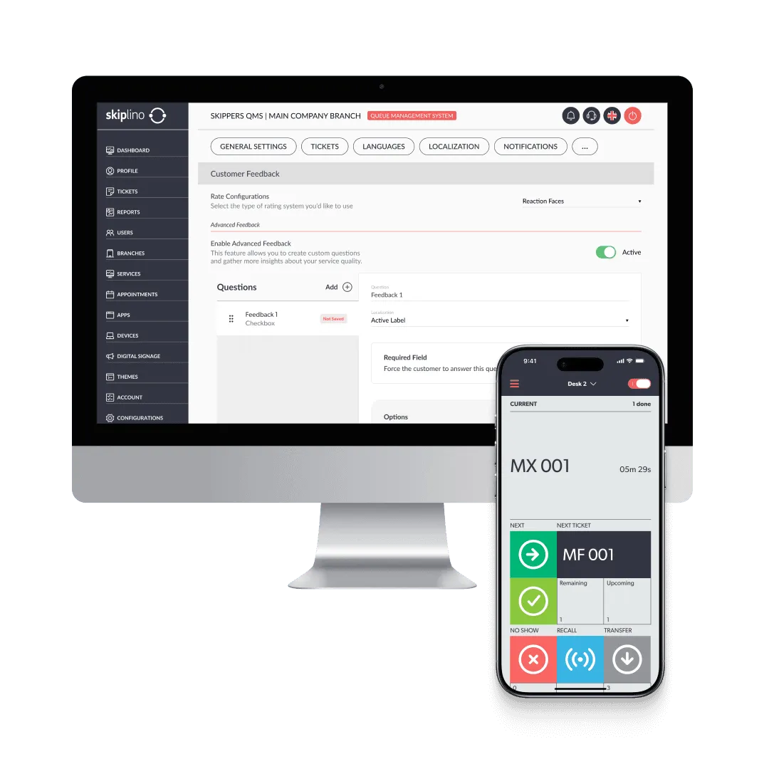 Skiplino Portal dashboard screenshot