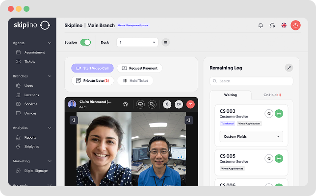 Virtual Queue & Remote Service, serve customers from anywhere [products_virtualQueue.heroTitleLine2]